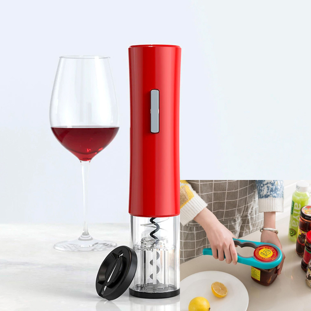 Combo descorchador + abre latas